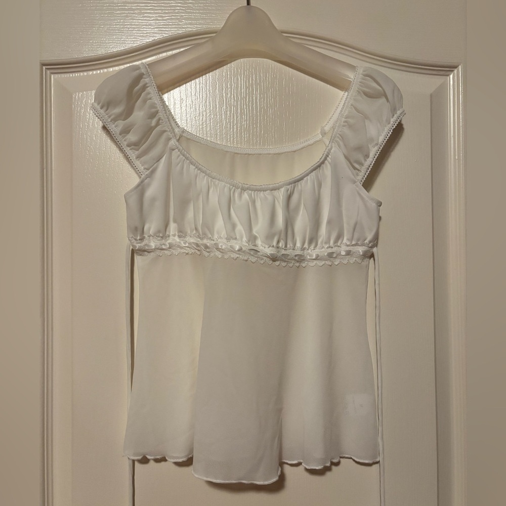 Elegant White Babydoll Top